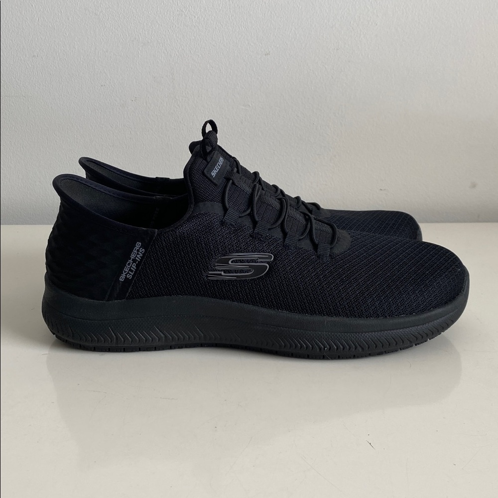 Skechers Black Mesh Slip-ins Work Sneakers size 10 - Picture 2 of 8